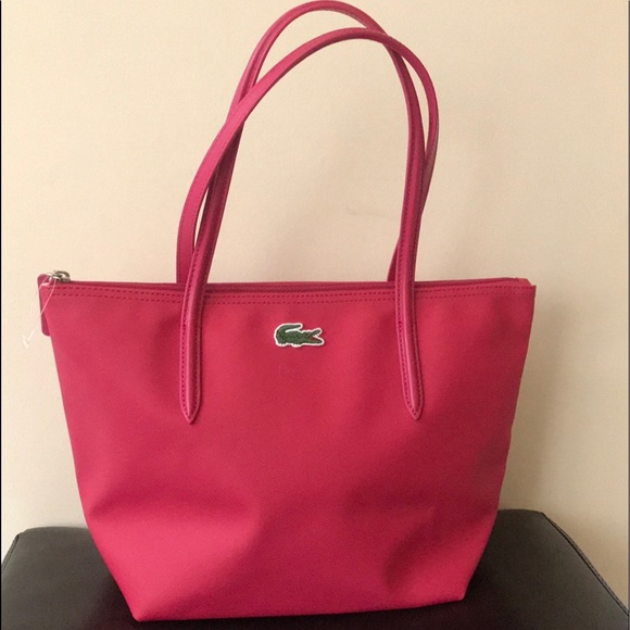 LACOSTE Women's Tote Bag In Sangria excellent condition ⭐️⭐️⭐️⭐️ - Picture 2 of 10